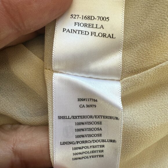 Rails Fiorella Floral Tie Neck Dress Size L Plissé Midi Short Sleeve Lined - Picture 6 of 12